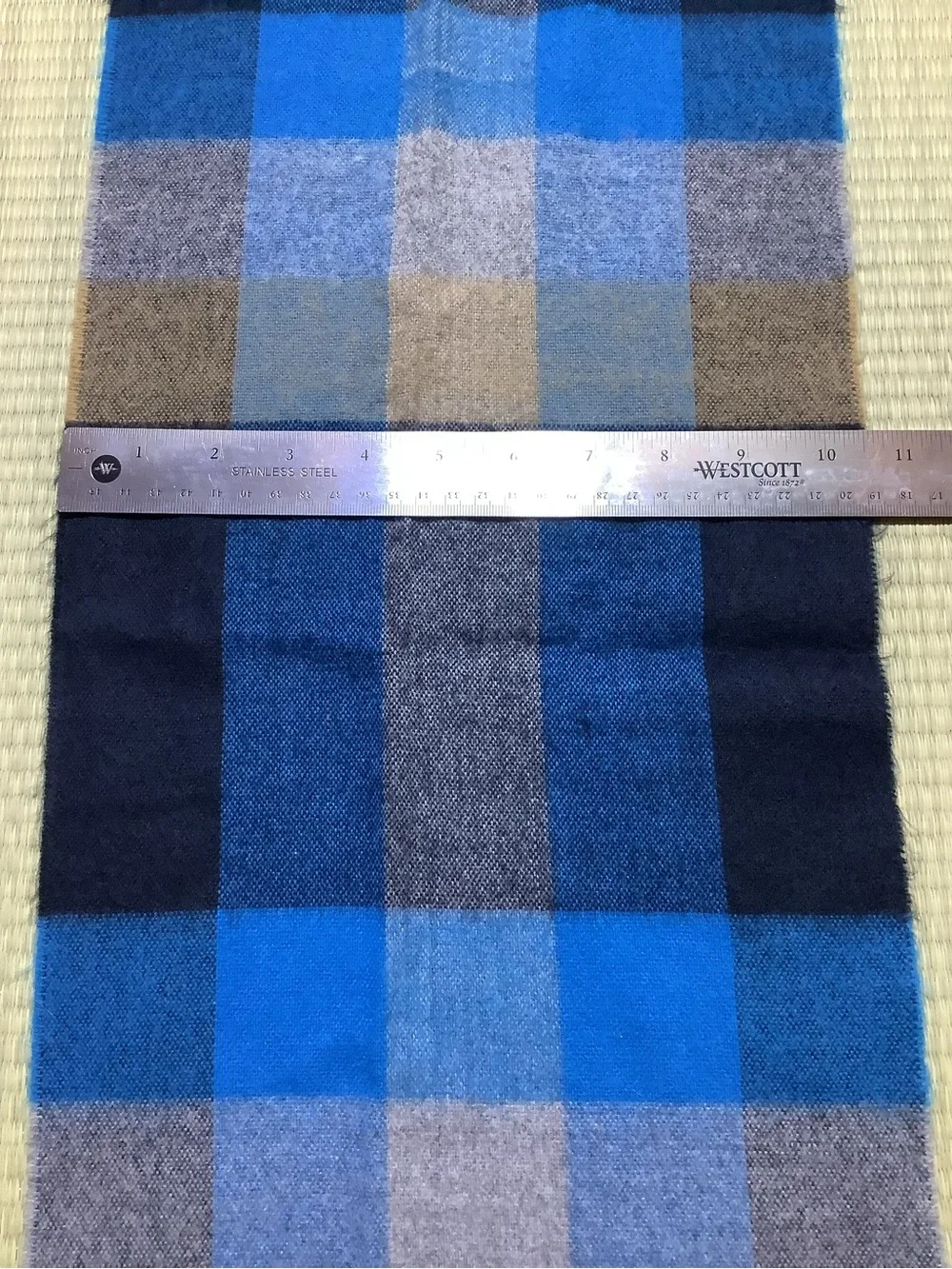 Halston Heritage Blue Multi-Check Men's Scarf